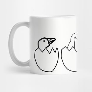 Three Easter Eggs Hatching Birds Minimal Mug